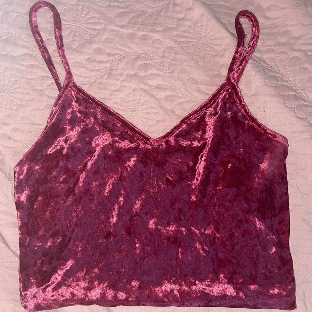 Rainbow Velvet Burgundy Cami Top
